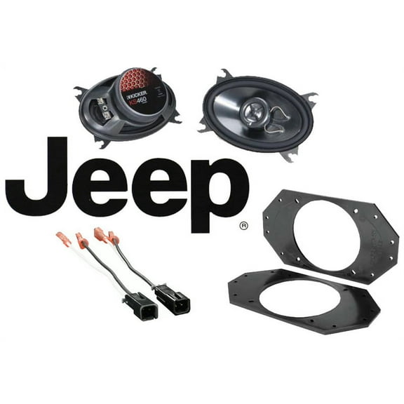 Kicker Jeep Wrangler TJ 97-04 46CSC464 4x6" Speakers, HA-726512 Harness & Kit