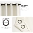 thumbnail image 3 of Top Finel 100% Ivory Blackout Grommet Curtains, 52" x 90", 2 Panels, 3 of 13