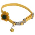 thumbnail image 1 of Poliéster ajustable mini mascota cerdo liso acolchado collares de flores de seis pétalos suministro para mascotas Amarillo, 1 of 8