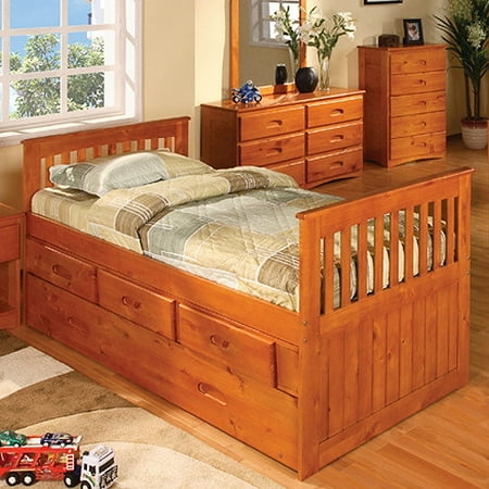 Discovery World Furniture Weston Twin Slat Bed with Storage