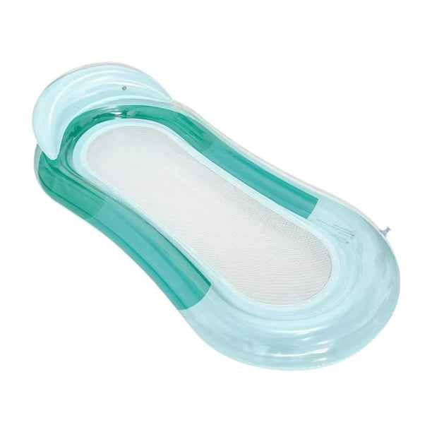 Hamaca inflable para piscina, tumbona acuática, flotador para nadar en el lago verde degradado