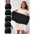thumbnail image 1 of 5 Pack Plus Size Seamless Mid-Rise Panties Negro Comfortable Breathable, 1 of 5