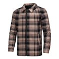 thumbnail image 3 of ZUKMRJPC Mens Fleece Jackets Long Sleeve Full Zip Up Stylish Vintage Plaid Warm Shirts Jacket Casual Lightweight Lapel Jacket with Pocket, 3 of 5