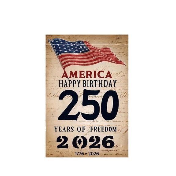 USA 250th Anniversary Garden Flag 12x18 Inch Double Sided, 1776-2026 Semiquincentennial Patriotic American Yard Flag for Outdoor Decor
