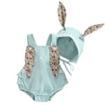 thumbnail image 2 of XIMIN Toddler Baby Girls Easter Outfit Romper/Dress Sleeveless Bunny Ear Sister Mathing Clothes with Tail, 2 of 7