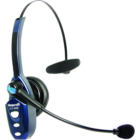Restored BlueParrott 204426-B B250-XTS Mono Bluetooth Over Head Trucker Headset with Mic, 91% Noise Canceling, Blue