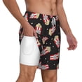 thumbnail image 3 of Picia Popcorn pattern Mens Swim Trunks with Compression Liner Stretch Beach Shorts Quick Dry with Zipper Pockets No-Chafing Board Shorts-Large, 3 of 9