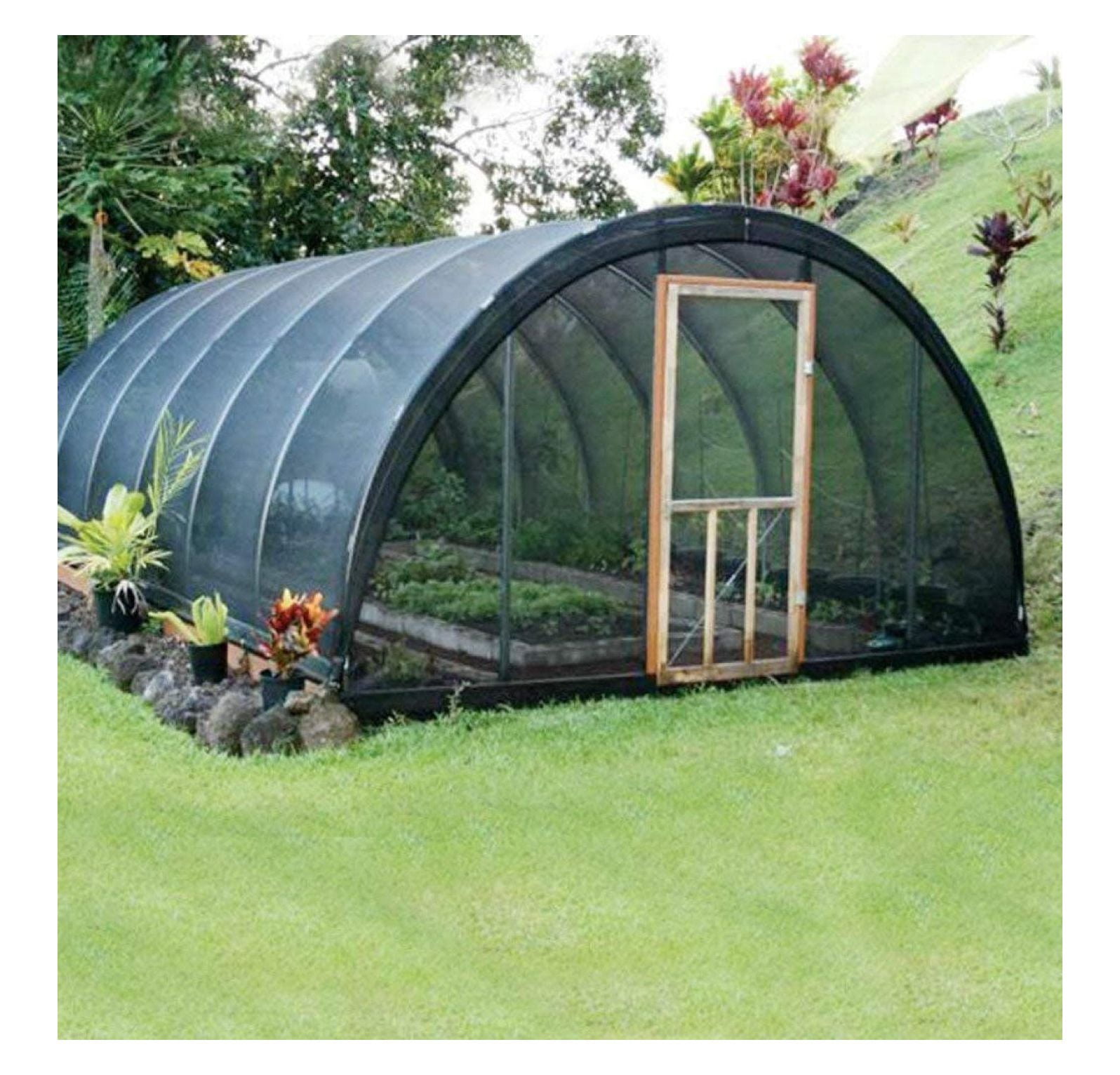 50% Shade Cloth Black - UV Resistant Sunblock Fabric for Plants, Garden, Patio - 6ft x 12ft with Clips