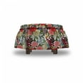 thumbnail image 4 of Floral Ottoman Cover, Romantic Bouquet Design, 2 Piece Slipcover Set with Ruffle Skirt for Square Round Cube Footstool Decorative Home Accent, Standard Size, Multicolor, by Ambesonne, 4 of 5