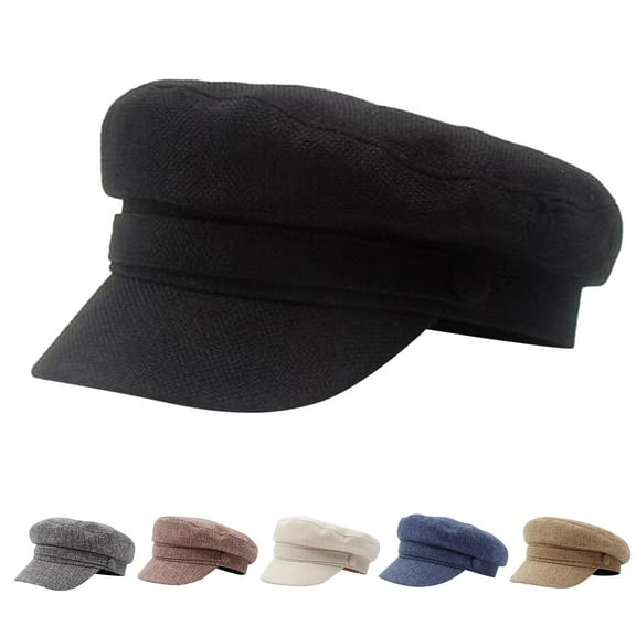 Navy Cotton Beret for Women Versatile British Style Classic Headwear