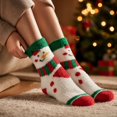 thumbnail image 4 of Women's Christmas Fuzzy Socks with Large Snowman Face, Cozy Feather Yarn Crew Socks, White Holiday Sleep Socks for Christmas Stocking Stuffers, Gag Gifts and Fun Holiday Gifts, 4 of 4