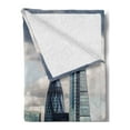 thumbnail image 2 of Urban Soft Flannel Fleece Blanket, London England Skyline Buildings and Skyscrapers and Cloudy Sky Modern Capital City, Cozy Plush for Indoor and Outdoor Use, 50" x 60", Multicolor, by Ambesonne, 2 of 5