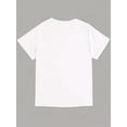 thumbnail image 2 of Casual Women'S Summer Short Sleeve Crew Neck T-Shirt, Polyester, Slight Stretch, Knit Fabric, 180g/m², with Four-Leaf Clover Print for Women, 2 of 6