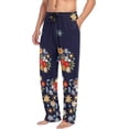 thumbnail image 5 of Blue Floral Blossom Flowers Ghost Pajama Pants, Men's Lounge Pants Light with Drawstring and Pockets, Christmas New Year Birthday Father's Day Gifts, 5 of 7