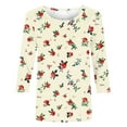 thumbnail image 4 of CYMMPU Vintage Floral Printed 3/4 Length Sleeve Business Work Blouses Summer Fall Crewneck Fashion Tunic Tops Basic Tees Shirts 2025 Clothes for Women Multicolor XL, 4 of 5