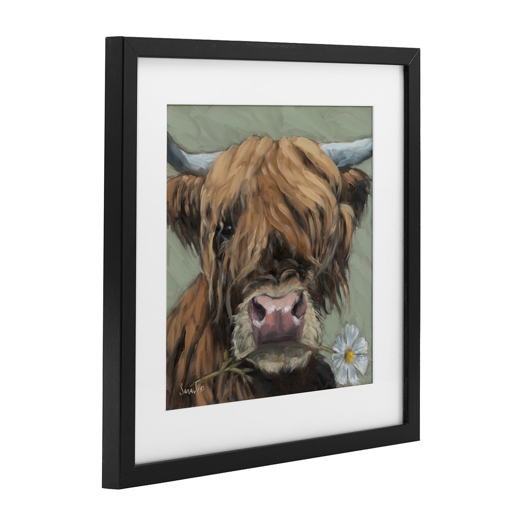 Stupell Industries Blossom Babe Cattle Black Framed Print Under Glass, design by Sara G. Designs