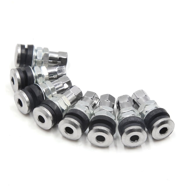 Motos 34mm Tallo Recto Válvula de Neumático Sin Cámara Plateada 7mm