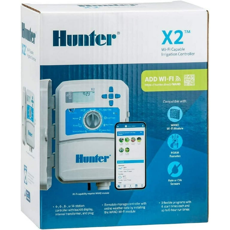 Hunter X2-1400 WiFi Sprinkler Irrigation Controller, Indoor