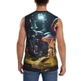 thumbnail image 4 of Balery Purple Glowing Mushroom Camisetas sin mangas para hombre, absorbe la humedad y protege contra el mal olor.-XX-Large, 4 of 7