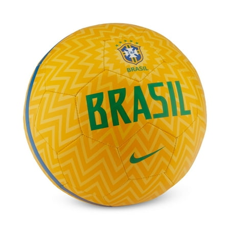 Unisex & Yellow Zig-Zag Brasil 26 Panel Rubber Soccer Ball Not