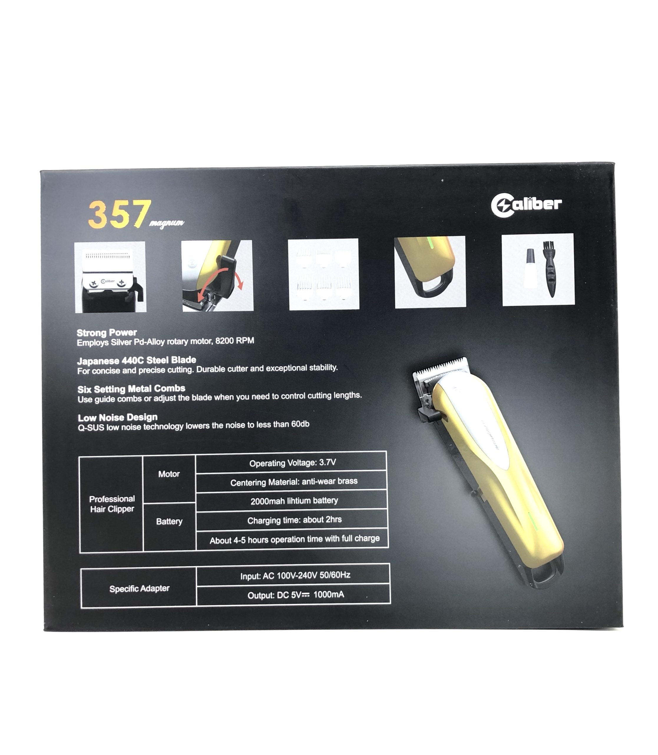 caliber 357 magnum gold cordless clipper