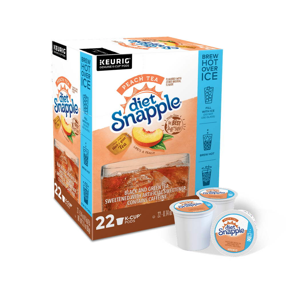 Snapple Diet Snapple Peach Iced Tea, Keurig KCup Pod, 22ct Walmart
