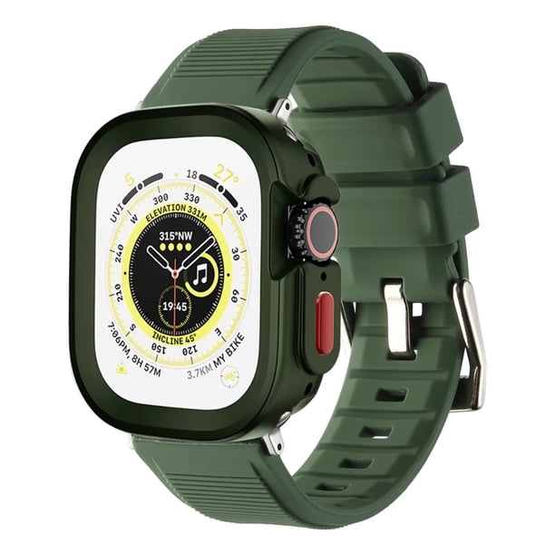 Correa de Silicona para Apple Watch con Funda Anticaída, Compatible con Todas las Series