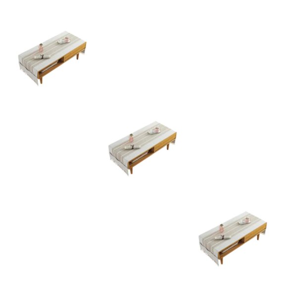 Matsuzay Mantel de lino y algodón Rectangular de estilo nórdico con flecos de escritorio Type1 NO1