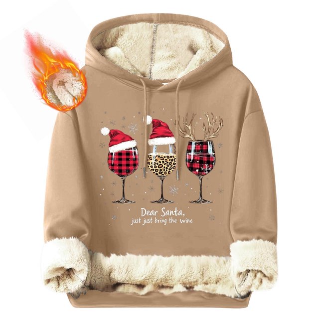 Sudadera con capucha para hombre, informal, a la moda, con estampado navideño, de manga larga y bolsillo, de poliéster