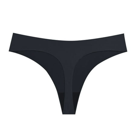 Hvyesh Women s Thongs T Back Low Waist See Through Panties Cotton Seamless Ice Silk Thongs for Women