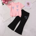thumbnail image 4 of Cethrio Girls Summer Outfit Sets Short Sleeve, Short Sleeve School 2 Piece Kids' Clothing Sets Pink Size 7-8 T, 4 of 4