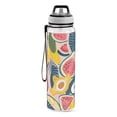 thumbnail image 2 of Fruits Leaves Sports Water Bottle Portable Travel Mug 32oz BPA Free Leak Proof Straw Transparent Tritan for Gym Yoga Cycling Camping, 2 of 7