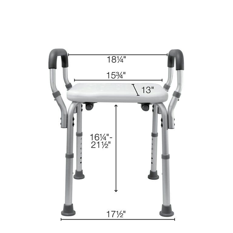 Essential Medical Supply Adjustable Molded Shower Bench with Arms