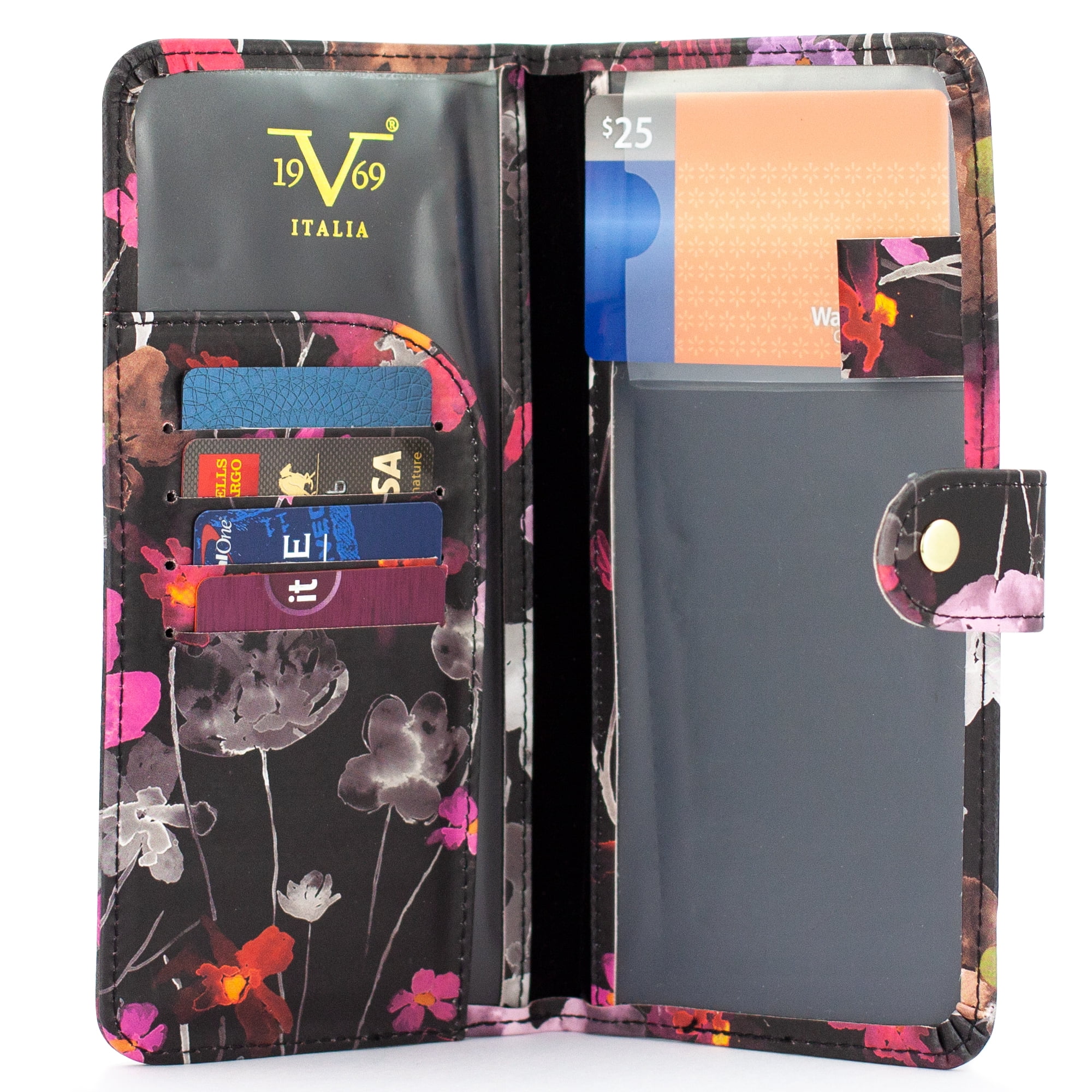 RFID Passport Cover - Sturdy, Slim and Made from PU Leather (Watercolor Flowers)