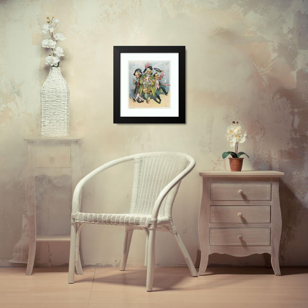 Udo Keppler 12x13 Black Modern Framed Museum Art Print Titled - They Will Dine in Honor of Jefferson (1899)