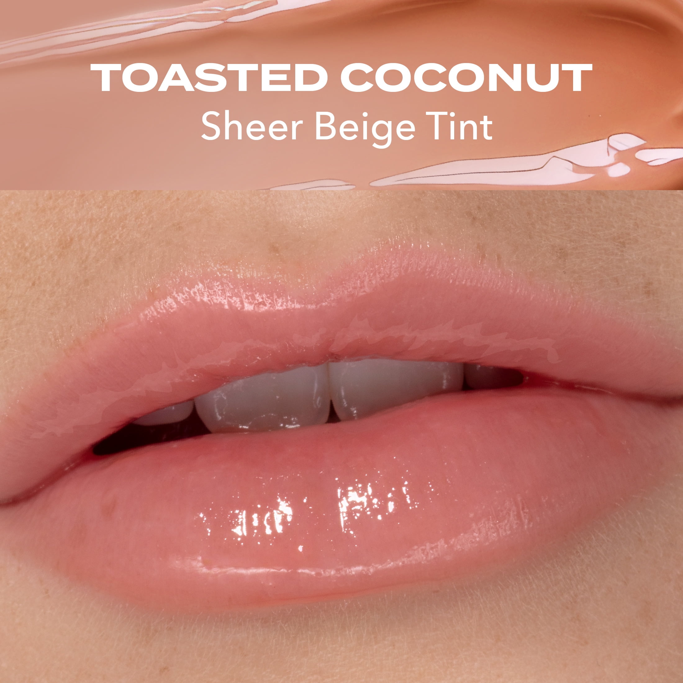 Hard Candy Lip Butter Glowy Balm, Toasted Coconut, Sheer Beige Tint, Shine, Hydration 15mL