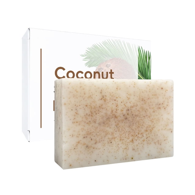 Jabón exfoliante natural hidratante y exfoliante corporal para una piel suave. Jabón exfoliante tropical vegano sin crueldad animal. Jabón exfoliante de coco.