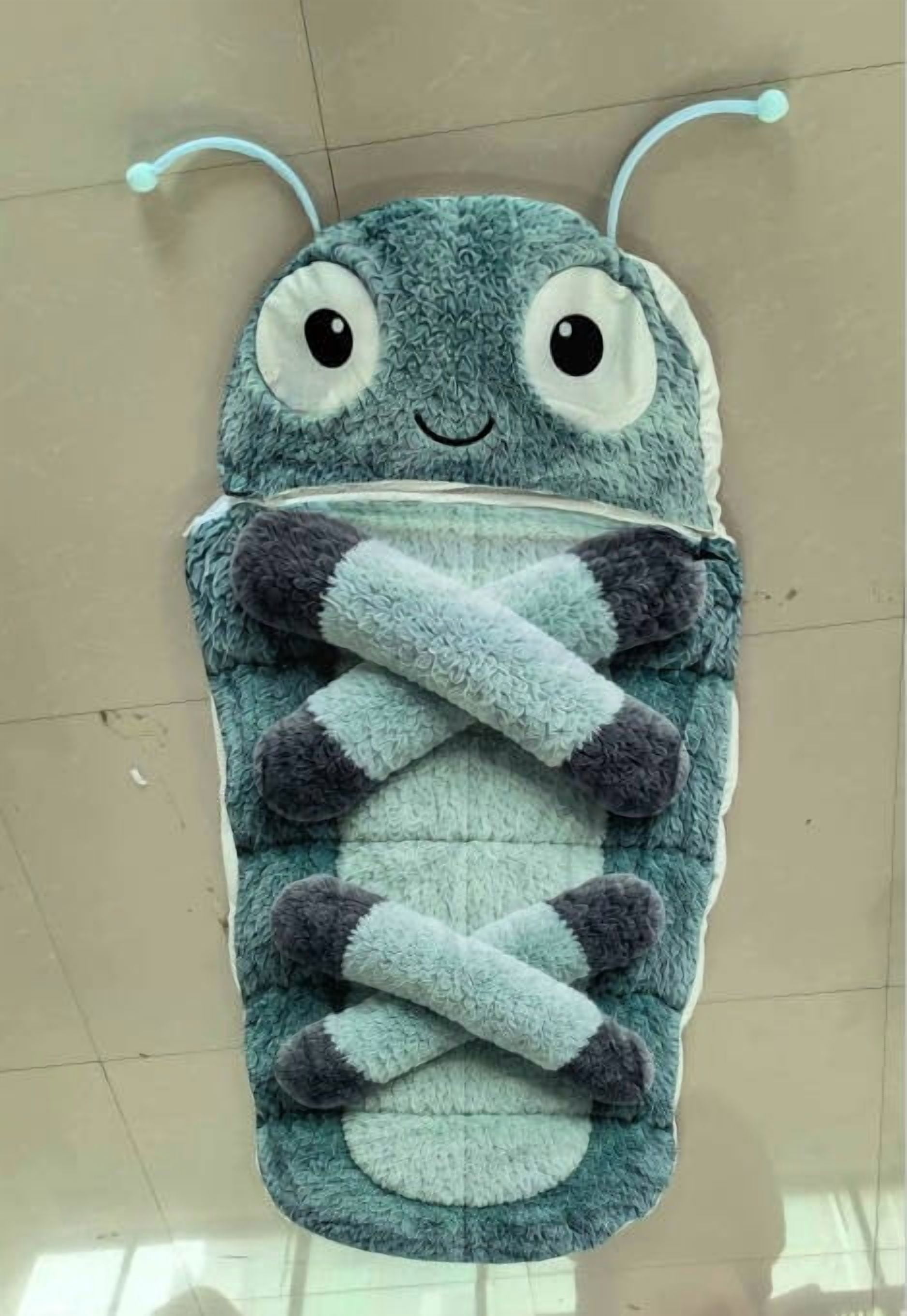 Hugging Caterpillar Sleeping Bags, 75 Inch Plush Cocoon Sleeping Bag with Adjustable Pull Cord for Adults, Indoor Nap Pod, Cozy Reading Nest with Full-Body Hug Feel(Multicolor)