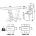 thumbnail image 2 of Sumdeal 70" Faux Marble Dining Table Set for 6, Rectangle Faux Marble Dining Table with 6 Gray Velvet Upholstered Chairs, Stainless Steel Base Dining Room Set, Gray, 2 of 8