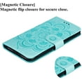 thumbnail image 5 of Mandala Case for iPhone SE(5G) 2022 iPhone 7 iPhone 8 iPhone SE 2020, Premium Leather Flip Wallet Card Slots Magnetic Stand Ultra Slim Case with Lanyard, Embossed Flip Cover-Green, 5 of 16