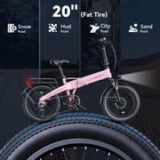 Jasion EB6 Electric Bike for Adults, 1000W Peak Motor Folding Ebike with 48V Removable Built-in Battery, Up to 50 Miles, 20 Fat Tire Foldable Electric Bicycle, UL 2849