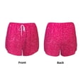 thumbnail image 3 of Fuzoiu Rose Red Glitter Print Women's Athletic Shorts, Double-Layer Running Shorts with Pocket,Women's Workout Shorts for Yoga, Gym, and Workouts-Medium, 3 of 7
