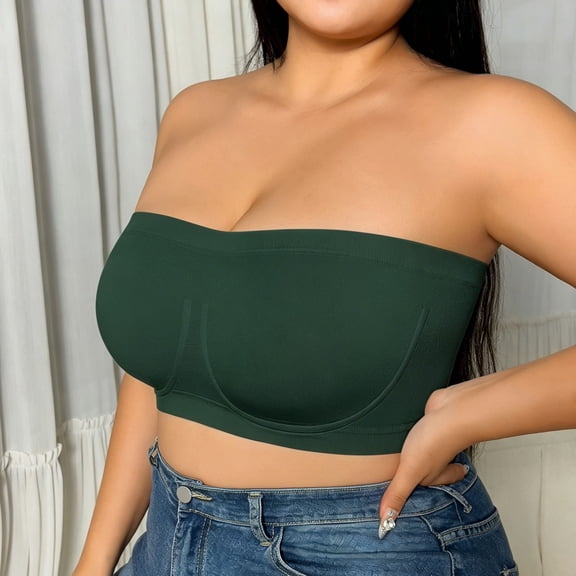 Full Bust Strapless Bra for Seamless Push Up Comfortable Support with Grip Band Bra Strapless for Women Back Less Bra Padded Underwire Bra