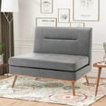thumbnail image 4 of Yongqiang Small Loveseat Sofa Settee  with Back Upholstered Banquette for Kitchen Dining Room Living Room  Seating Restaurant Booth Grey Faux Leather, 4 of 8