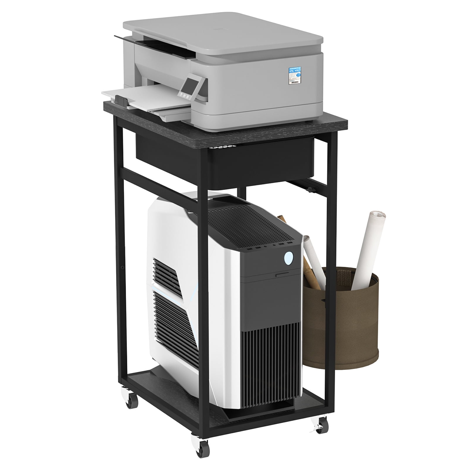 LANTRO JS Printer Stand, Computer Tower Stand, Printer Table for Home