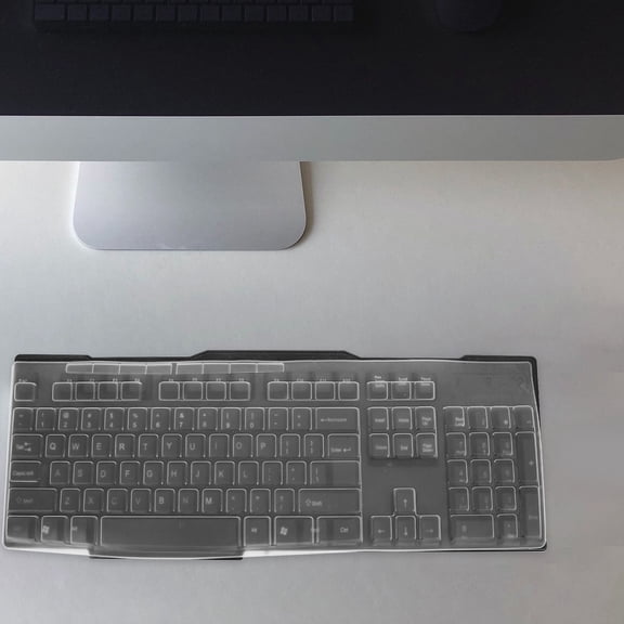 ibasenice 2Pcs White Silicone Keyboard Cover Waterproof Film for Keyboard Protection Dustproof Durable Flexible