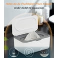 thumbnail image 2 of Soporte para papel higiénico húmedo - 1 unidad - Caja para toallitas húmedas para bebé - Blanco/Gris Grande - Con cierre hermético - Para toallitas húmedas para bebé, 2 of 6