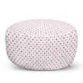 thumbnail image 1 of Coral Pouf Cover with Zipper, Classical Retro Style Soft Colored Polka Dots Tile Small Spots Symmetrical, Soft Decorative Fabric Unstuffed Case, 30" W X 17.3" L, Coral Hot Pink White, by Ambesonne, 1 of 5