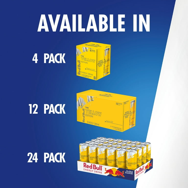 Red Bull Yellow Edition Tropical Energy Drink, 8.4 fl oz, 6 Packs of 4 Cans Red Bull Yellow Edition Tropical Energy Drink, 8.4 fl oz, 6 Packs of 4 Cans