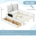 thumbnail image 3 of Costway Full Size Bed Frame with 2 Drawers Bookcase & Blackboard Full-length Guardrails, 3 of 10